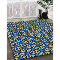 Patterned Deep-Sea Blue Novelty Rug, pat3078