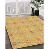 Patterned Orange Rug, pat3079brn