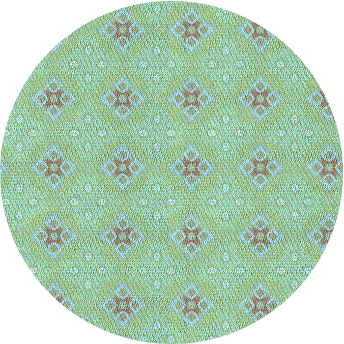 Square Patterned Green Rug, pat3079lblu