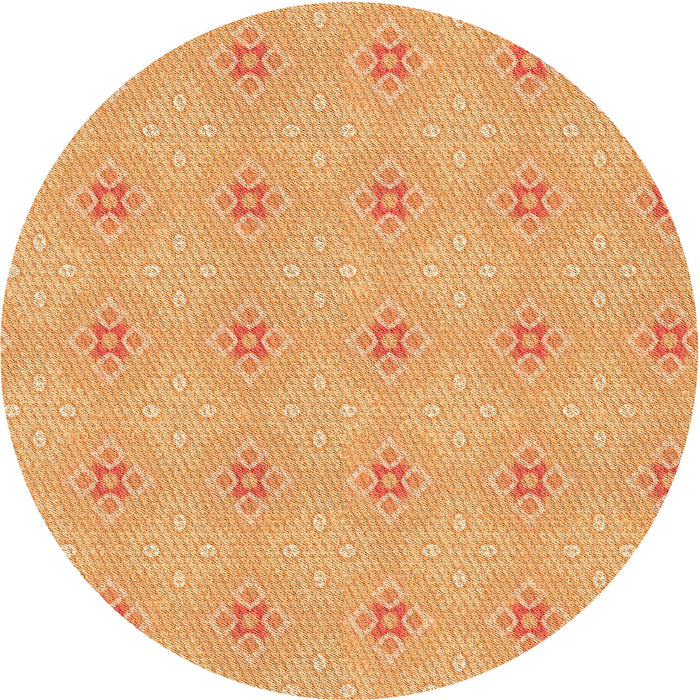 Square Patterned Yellow Orange Rug, pat3079org