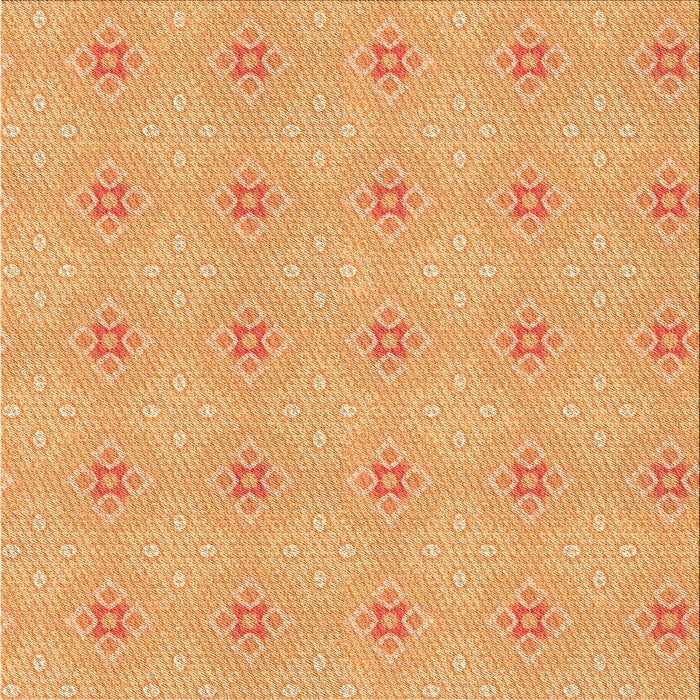 Round Machine Washable Transitional Yellow Orange Rug, wshpat3079org