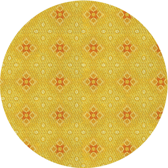 Square Machine Washable Transitional Yellow Rug in a Living Room, wshpat3079yw