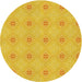 Square Machine Washable Transitional Yellow Rug in a Living Room, wshpat3079yw