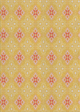 Patterned Chrome Gold Yellow Novelty Rug, pat3079