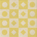 Round Machine Washable Transitional Sun Yellow Rug, wshpat308brn