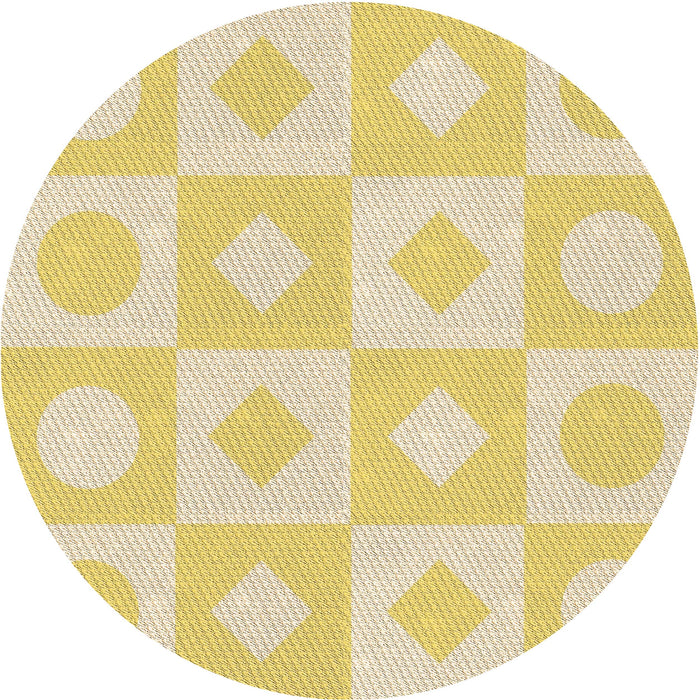 Square Machine Washable Transitional Sun Yellow Rug in a Living Room, wshpat308brn