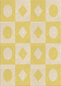 Machine Washable Transitional Sun Yellow Rug, wshpat308brn