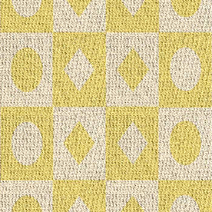 Machine Washable Transitional Sun Yellow Rug, wshpat308brn