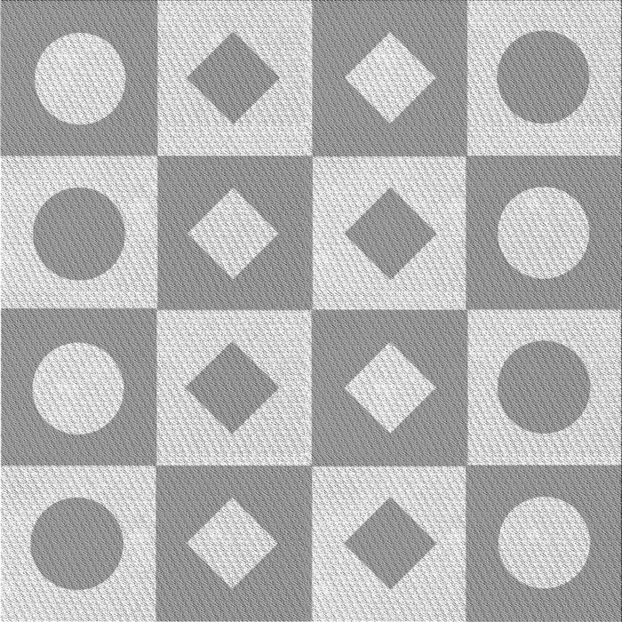 Round Patterned Gunmetal Gray Rug, pat308gry