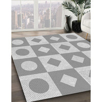 Patterned Gunmetal Gray Rug, pat308gry