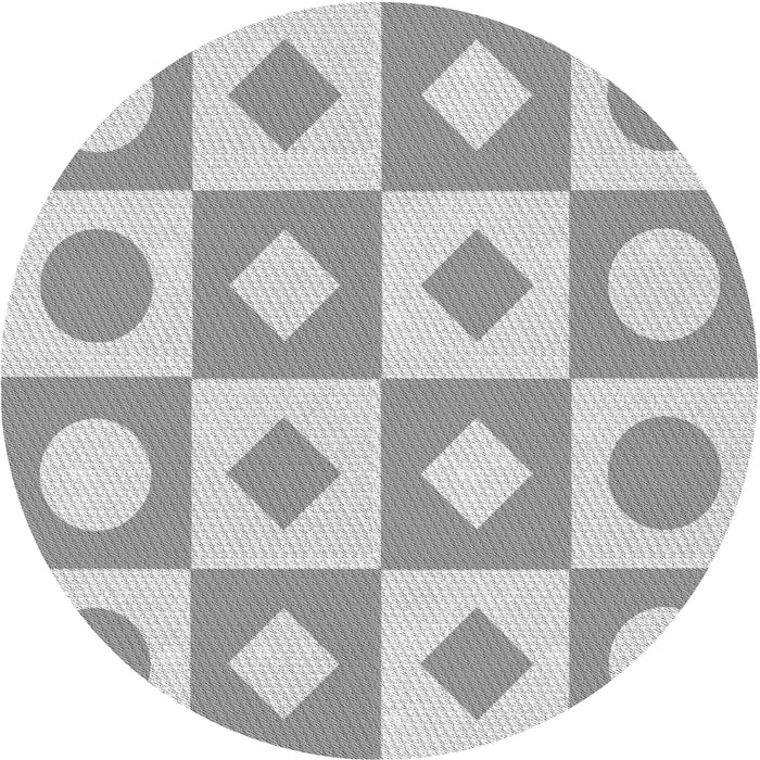 Square Patterned Gunmetal Gray Rug, pat308gry