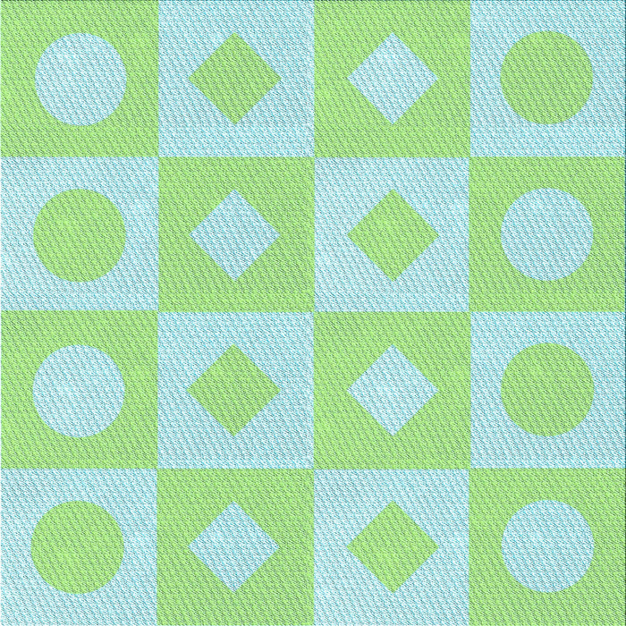 Round Machine Washable Transitional Mint Green Rug, wshpat308lblu