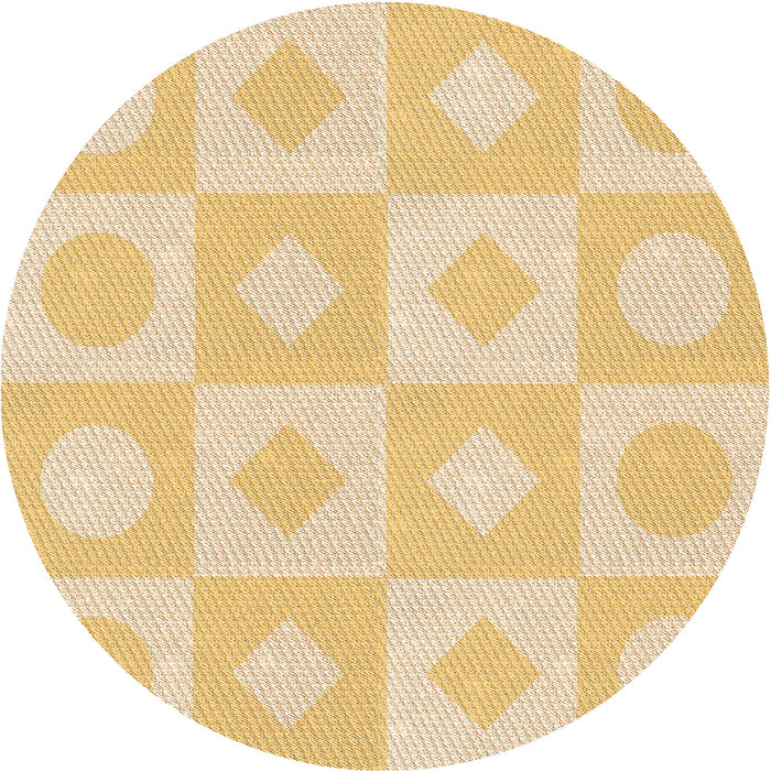 Square Patterned Orange Rug, pat308org