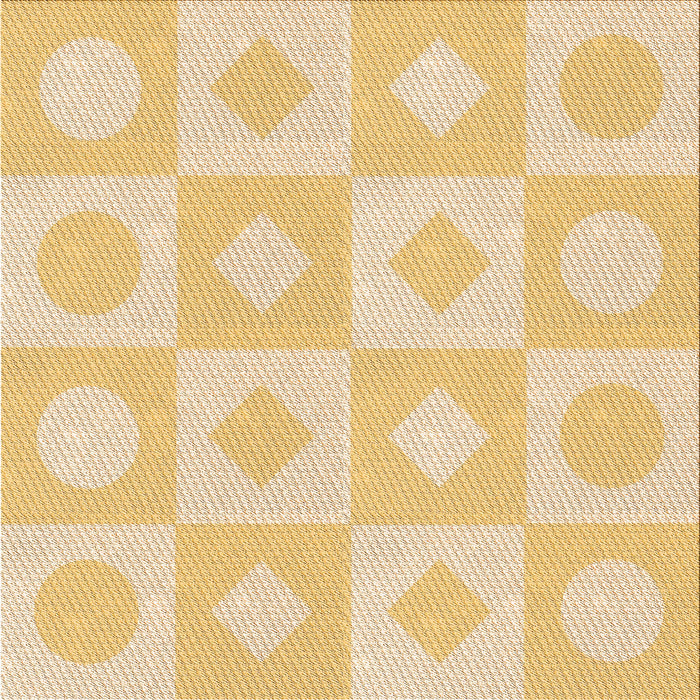 Round Patterned Orange Rug, pat308org