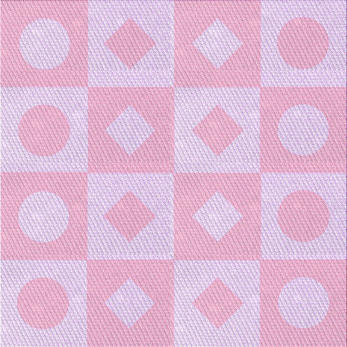 Round Patterned Periwinkle Pink Rug, pat308pur