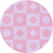 Square Machine Washable Transitional Periwinkle Pink Rug in a Living Room, wshpat308pur