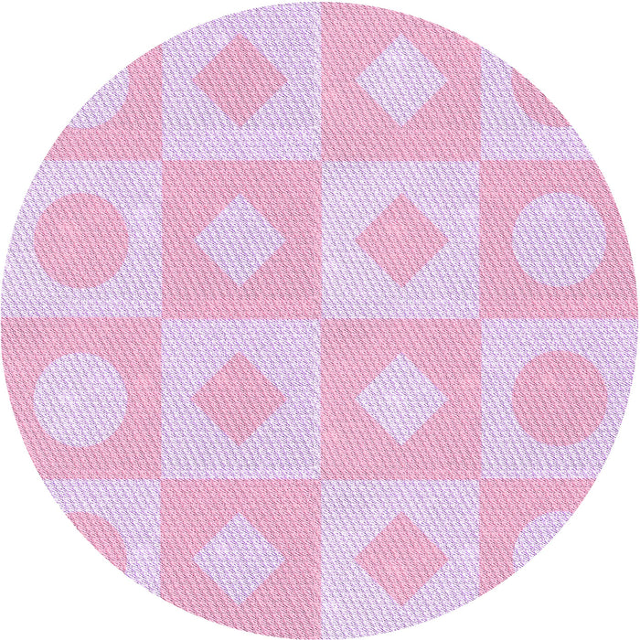 Square Patterned Periwinkle Pink Rug, pat308pur