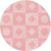 Square Patterned Pastel Red Pink Rug, pat308rd