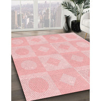 Patterned Pastel Red Pink Rug, pat308rd