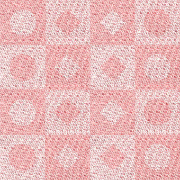 Round Patterned Pastel Red Pink Rug, pat308rd