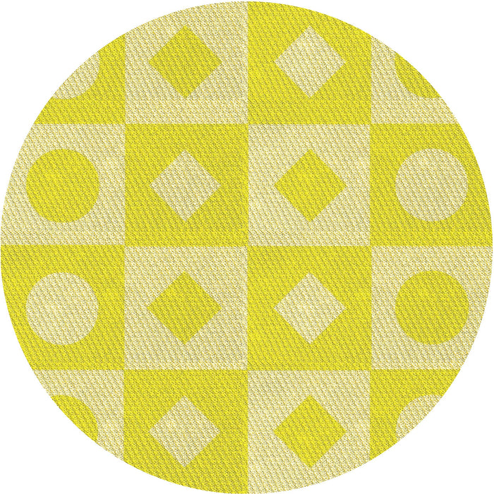 Square Patterned Golden Brown Yellow Rug, pat308yw