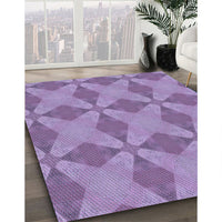 Patterned Bright Lilac Purple Rug, pat3080blu