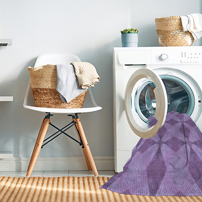 Machine Washable Transitional Bright Lilac Purple Rug in a Washing Machine, wshpat3080blu