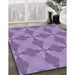 Machine Washable Transitional Bright Lilac Purple Rug in a Family Room, wshpat3080blu