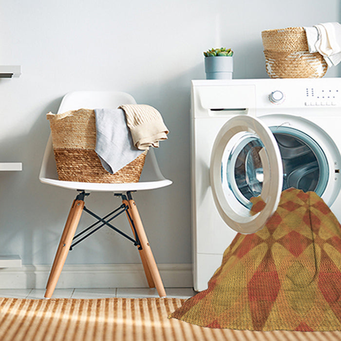 Machine Washable Transitional Orange Red Orange Rug in a Washing Machine, wshpat3080brn
