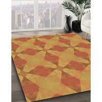 Patterned Orange Red Orange Rug, pat3080brn