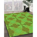 Patterned Bright Green Rug in Family Room, pat3080grn