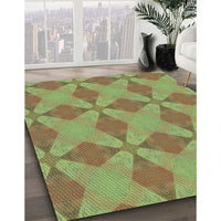 Patterned Yellow Green Rug, pat3080lblu