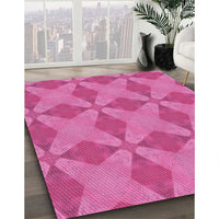 Patterned Deep Pink Rug, pat3080pur