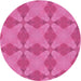 Square Patterned Deep Pink Rug, pat3080pur