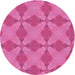 Square Machine Washable Transitional Deep Pink Rug in a Living Room, wshpat3080pur