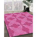 Machine Washable Transitional Deep Pink Rug in a Family Room, wshpat3080pur