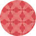 Square Patterned Red Rug, pat3080rd