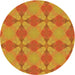 Sideview of Patterned Orange Red Novelty Rug, pat3080