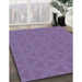 Patterned Purple Rug in Family Room, pat3081blu