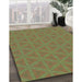 Machine Washable Transitional Oak Brown Rug in a Family Room, wshpat3081lblu