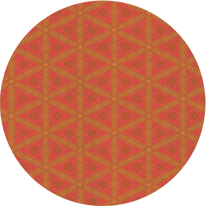 Square Patterned Neon Orange Rug, pat3081org