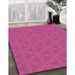 Patterned Deep Pink Rug in Family Room, pat3081pur