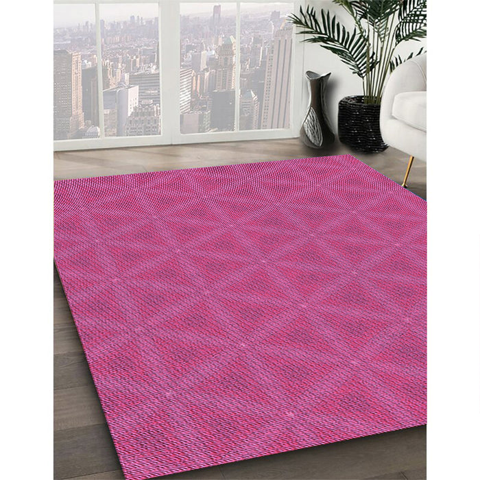 Machine Washable Transitional Deep Pink Rug in a Family Room, wshpat3081pur
