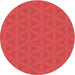 Square Patterned Red Rug, pat3081rd