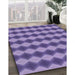 Machine Washable Transitional Amethyst Purple Rug in a Family Room, wshpat3082blu