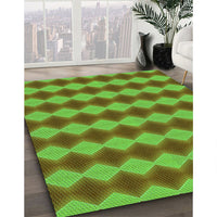 Patterned Oak Brown Rug, pat3082grn