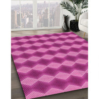 Patterned Deep Pink Rug, pat3082pur