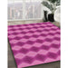 Patterned Deep Pink Rug in Family Room, pat3082pur