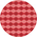 Square Patterned Red Rug, pat3082rd