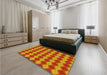 Patterned Neon Red Rug in a Bedroom, pat3082yw